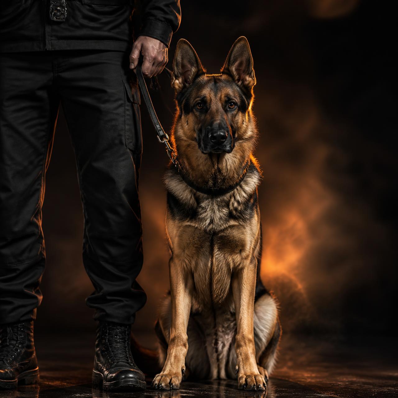 After training — disciplined dog