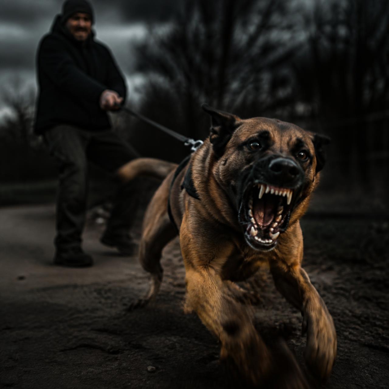 Before training — chaotic dog